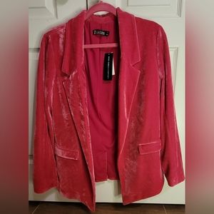 Hot Pink Velvet Blazer M